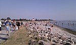 Stranden er en af den mest børnevenlige i Danmark. En varm sommerdag er her helt fyldt op.